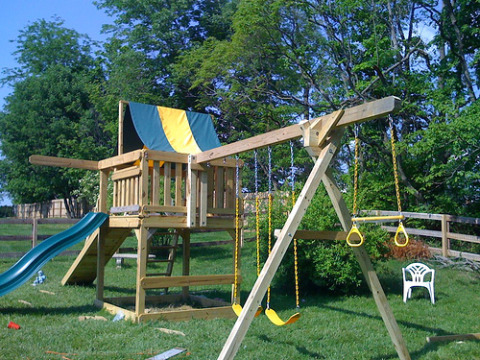 Building a Swing Set for Backyard Play